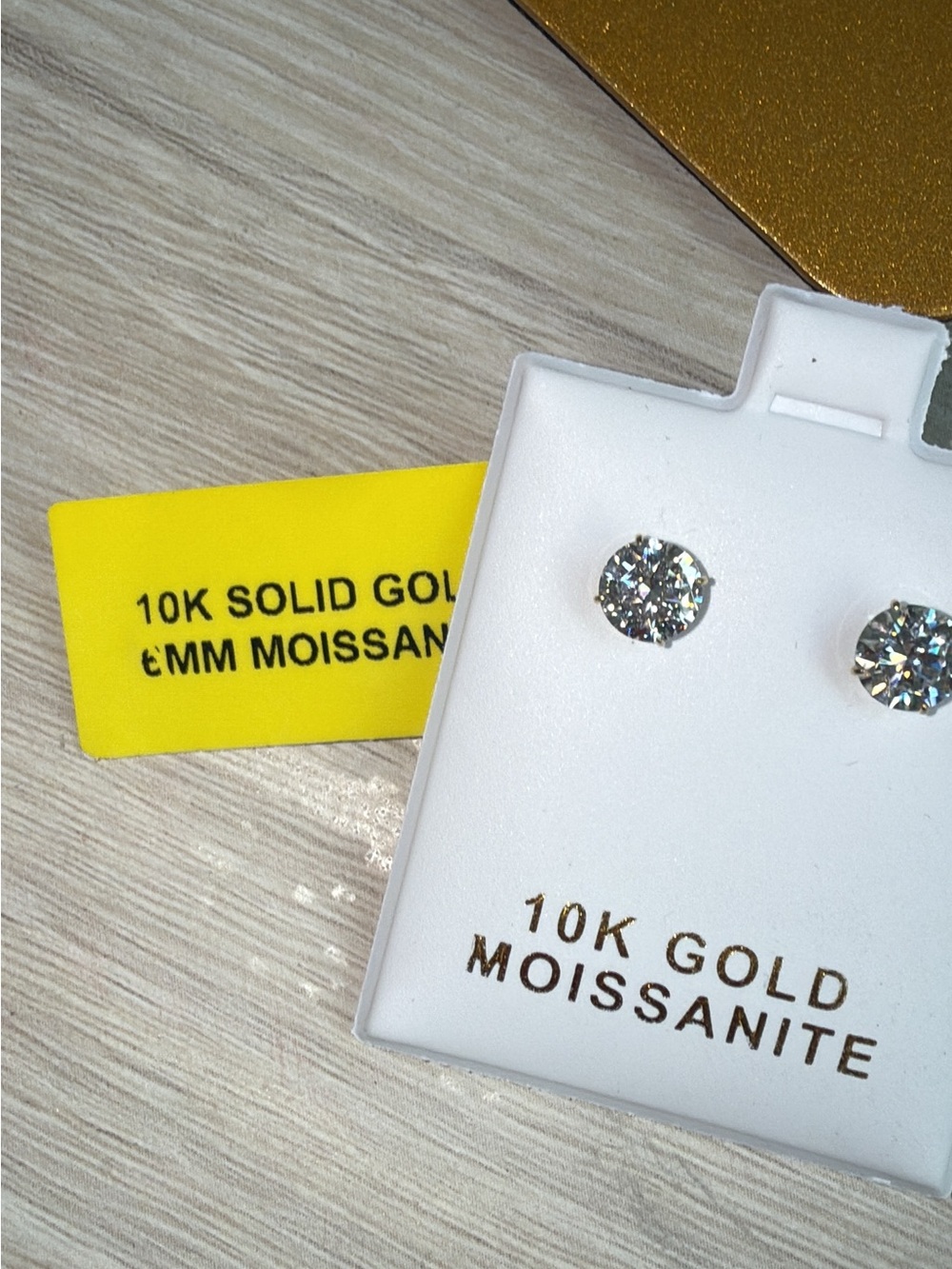 10K Solid Gold Moissanite Stud Earrings 1.68 CTTW Round Brilliant - Picture 4 of 7